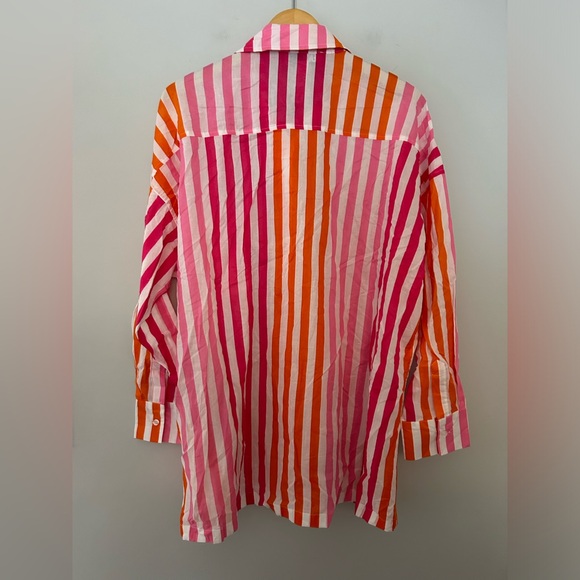NWOT Beach Riot Alexa Button Down Top in Sunset Stripes - Picture 5 of 7